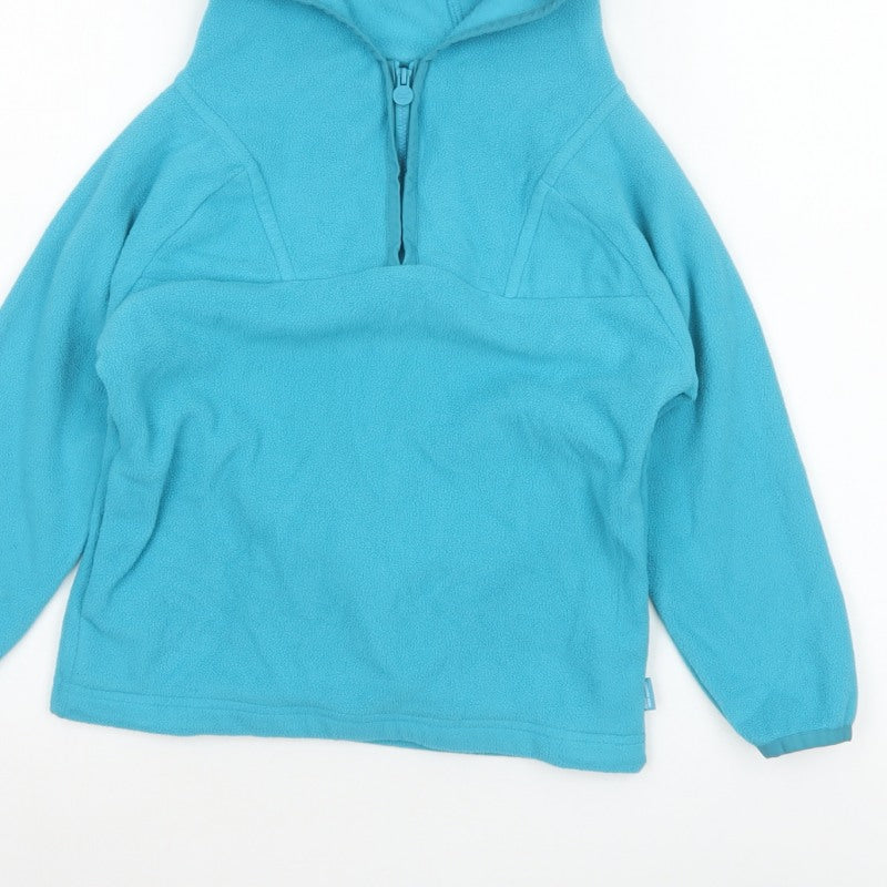 Regatta Boys Blue 5-6 Years Fleece Hooded Half Zip Pullover Hoodie