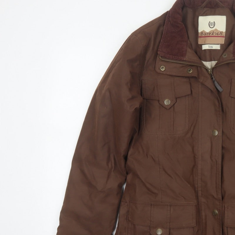 BareBack Women’s Brown Size 10 Military Jacket Padded Cotton Lined