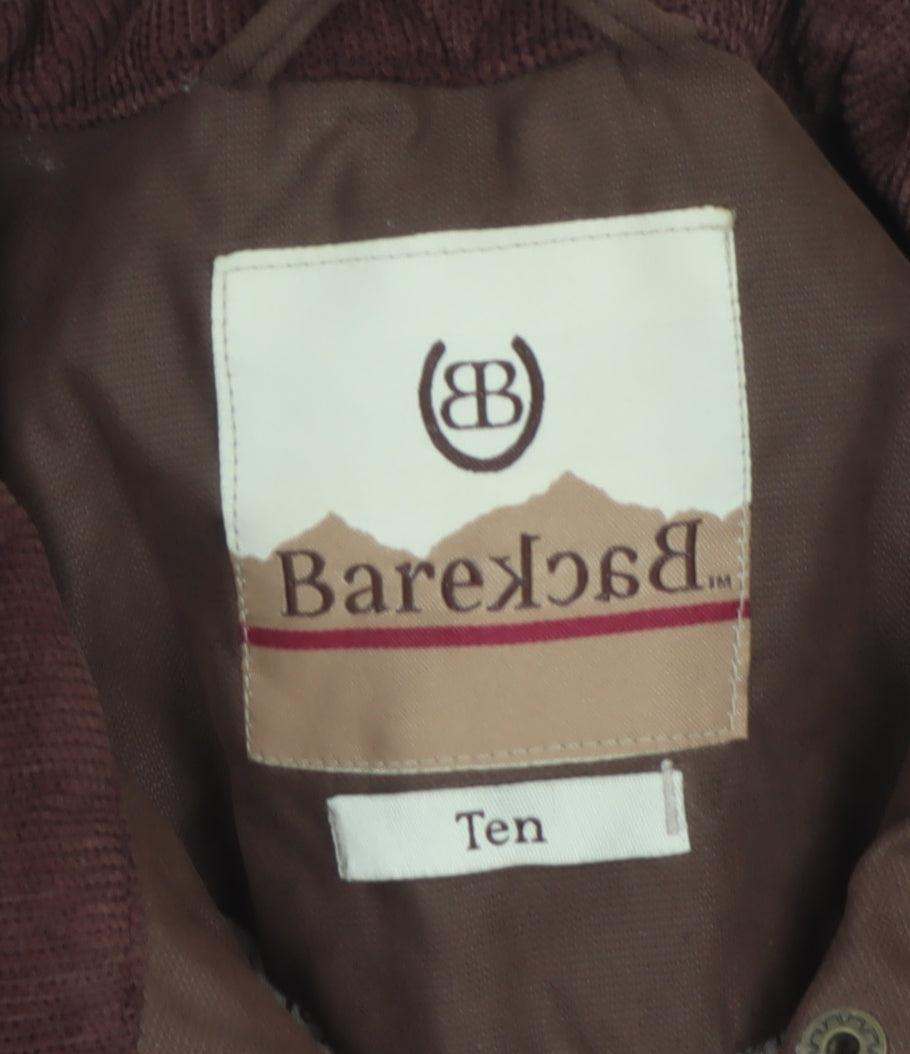 BareBack Women’s Brown Size 10 Military Jacket Padded Cotton Lined