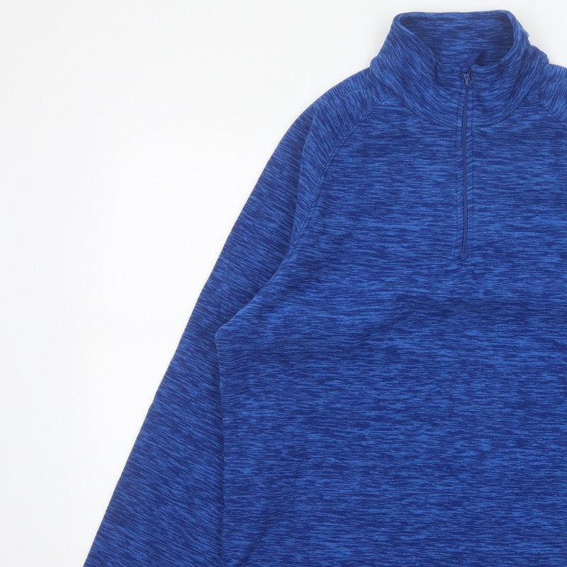 Mountain Warehouse Men Blue M 1/4 Zip Fleece Sweatshirt Outdoor