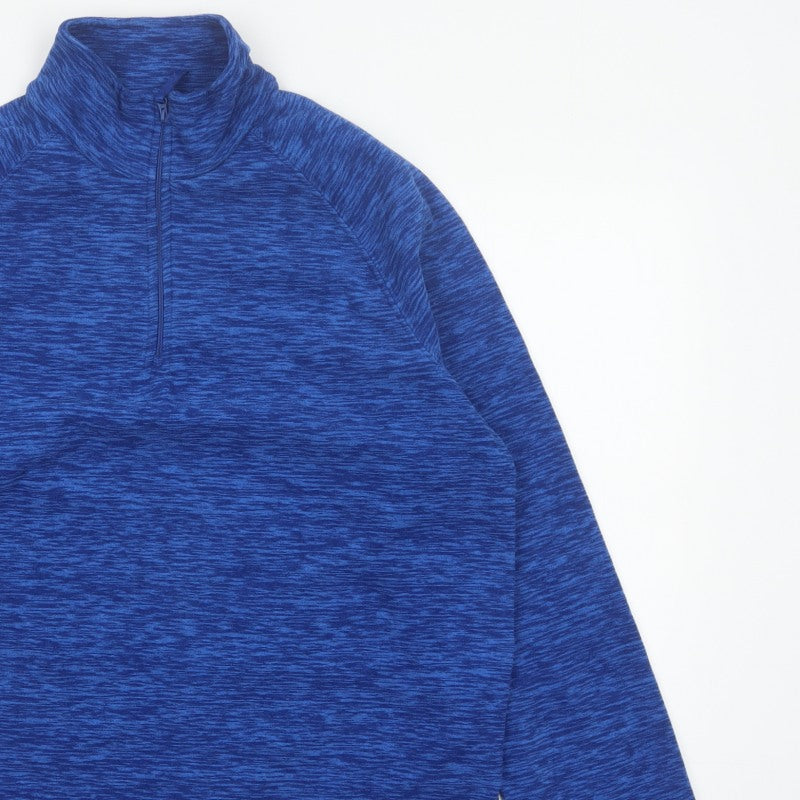 Mountain Warehouse Men Blue M 1/4 Zip Fleece Sweatshirt Outdoor