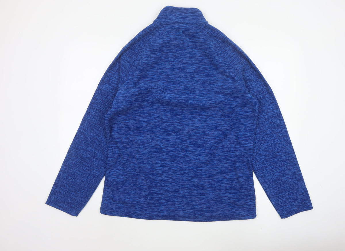 Mountain Warehouse Men Blue M 1/4 Zip Fleece Sweatshirt Outdoor