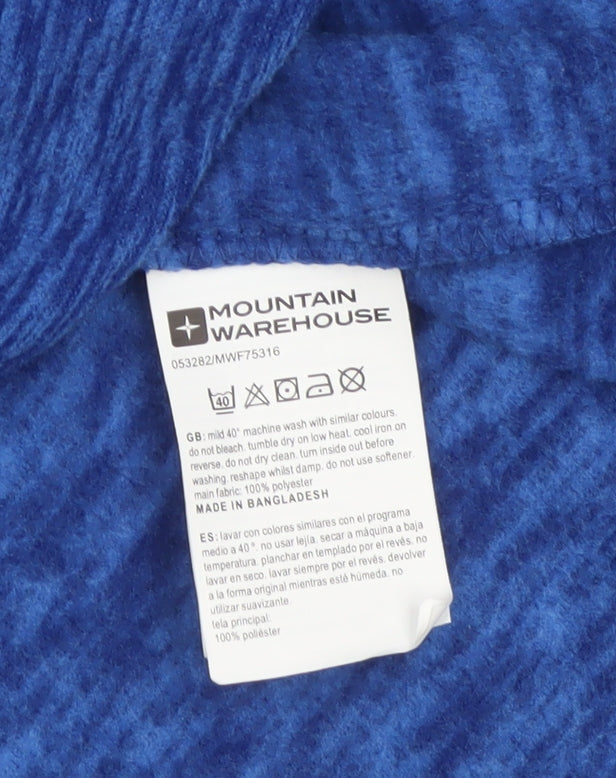 Mountain Warehouse Men Blue M 1/4 Zip Fleece Sweatshirt Outdoor