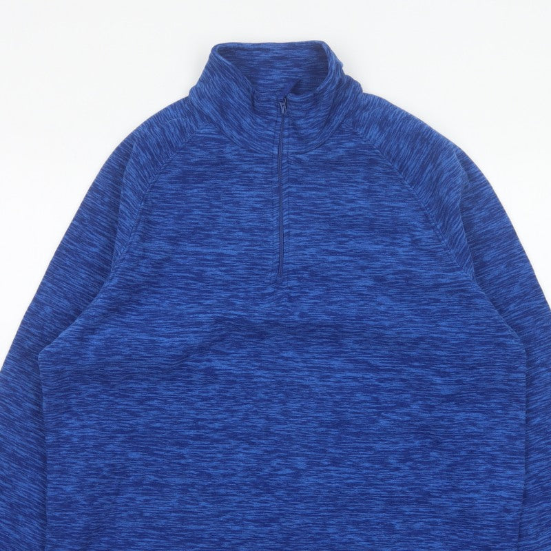 Mountain Warehouse Men Blue M 1/4 Zip Fleece Sweatshirt Outdoor