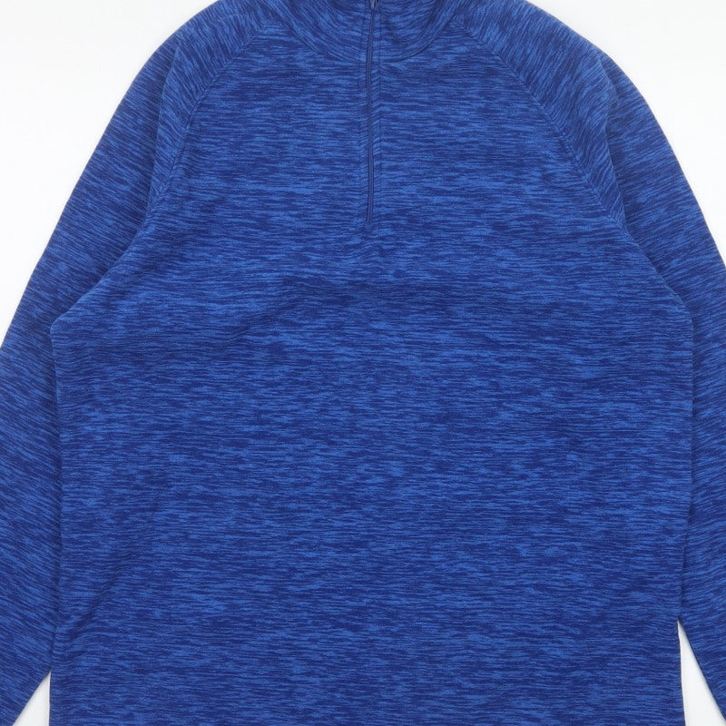 Mountain Warehouse Men Blue M 1/4 Zip Fleece Sweatshirt Outdoor