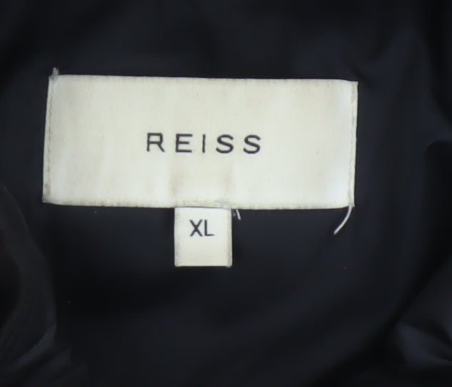 Reiss Men’s Navy XL Hooded Puffer Jacket Polyester Zip
