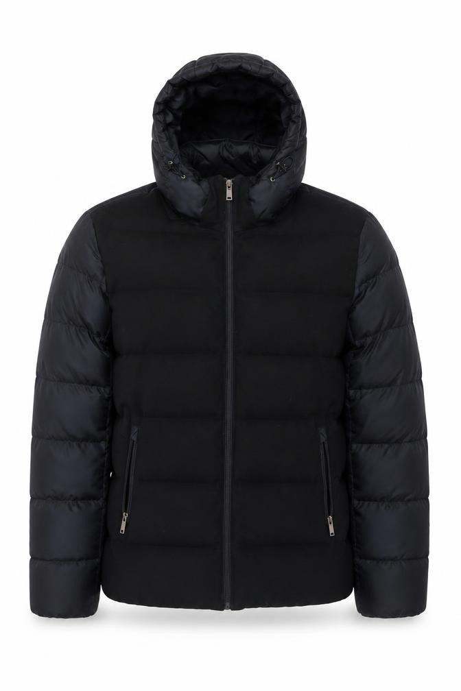 Reiss Men’s Navy XL Hooded Puffer Jacket Polyester Zip