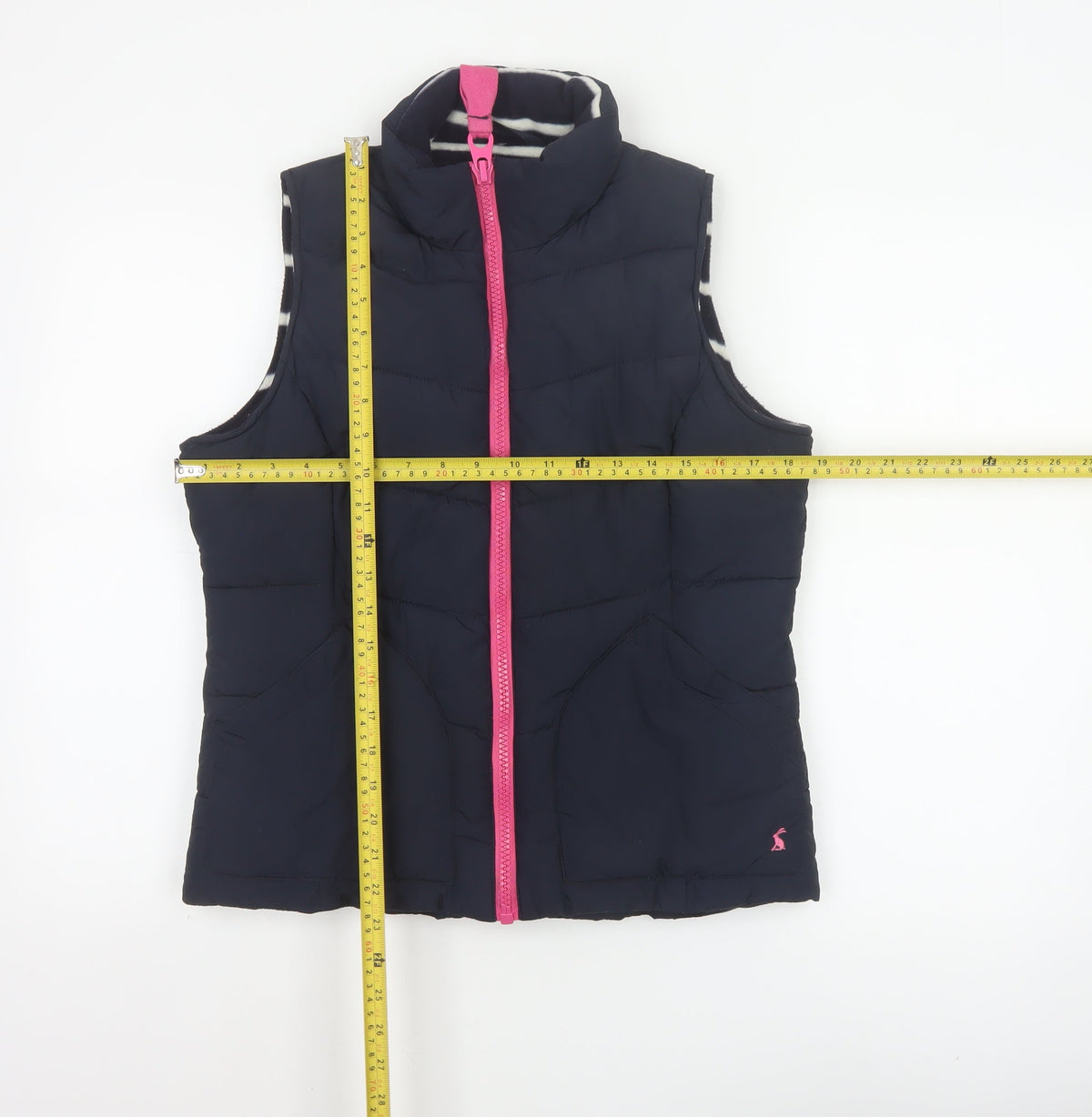 Joules Women Blue UK 10 Puffer Bodywarmer Quilted Zip Waistcoat