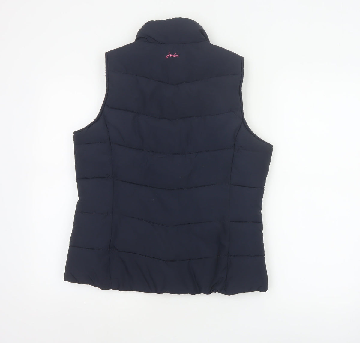 Joules Women Blue UK 10 Puffer Bodywarmer Quilted Zip Waistcoat