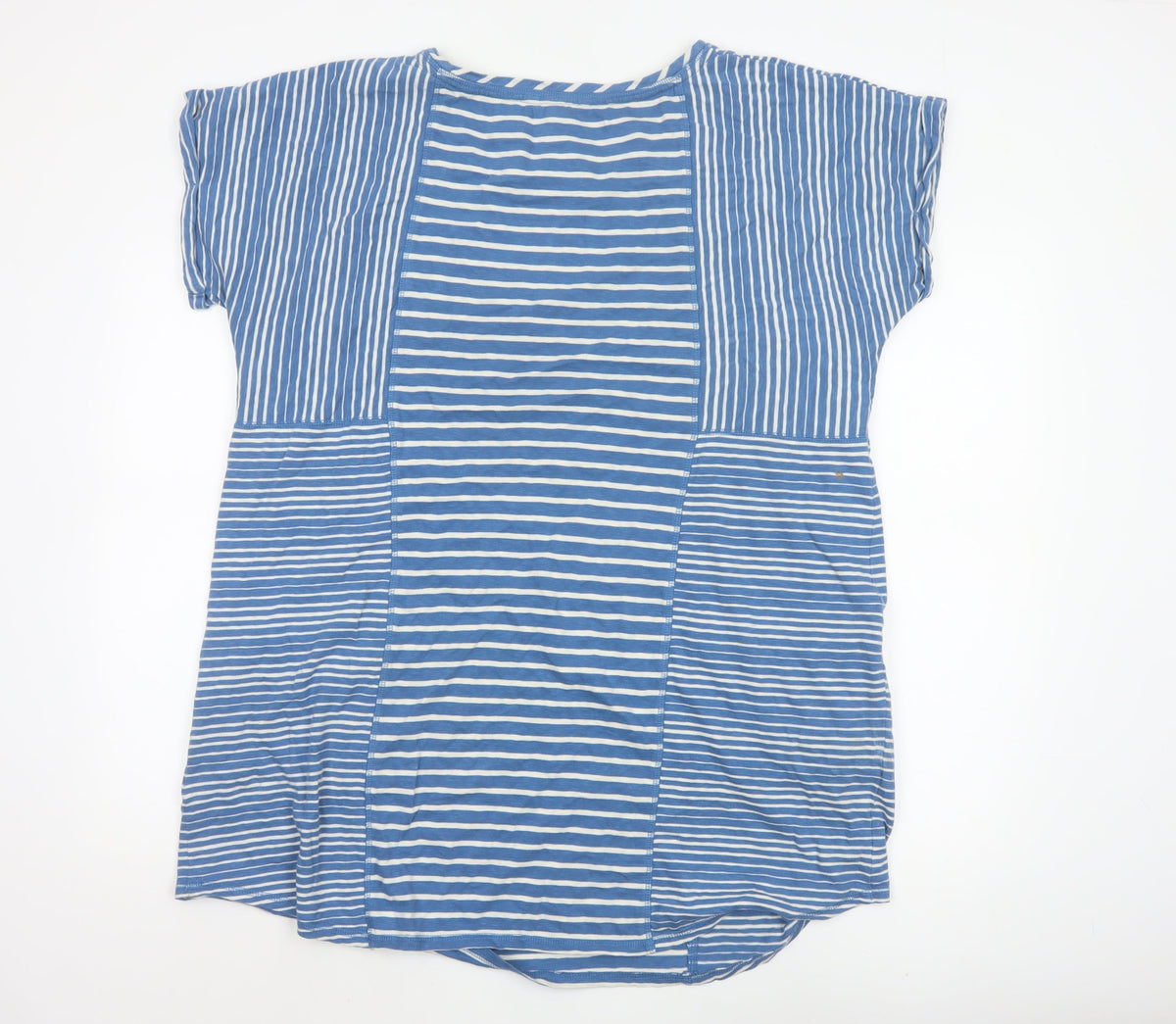White Stuff Women Blue Stripe Cotton Tunic T-Shirt UK 18 Pockets