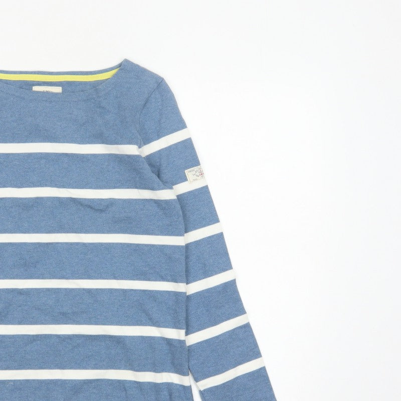 Joules Women's Blue White Striped Basic Jersey Top UK 8