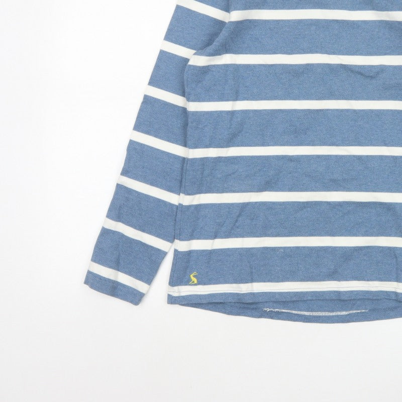 Joules Women's Blue White Striped Basic Jersey Top UK 8