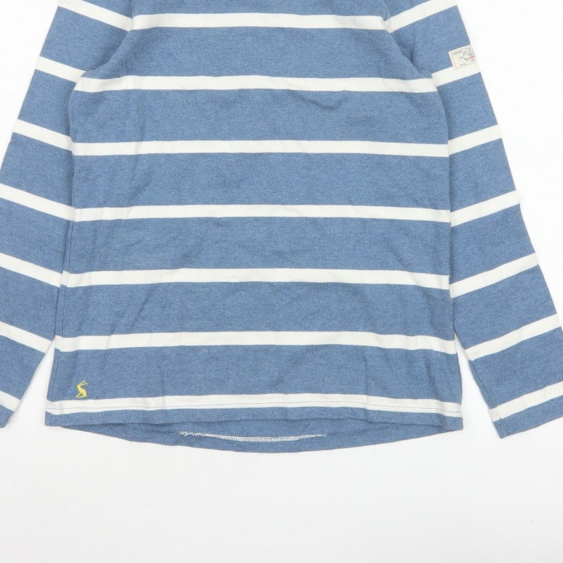 Joules Women's Blue White Striped Basic Jersey Top UK 8
