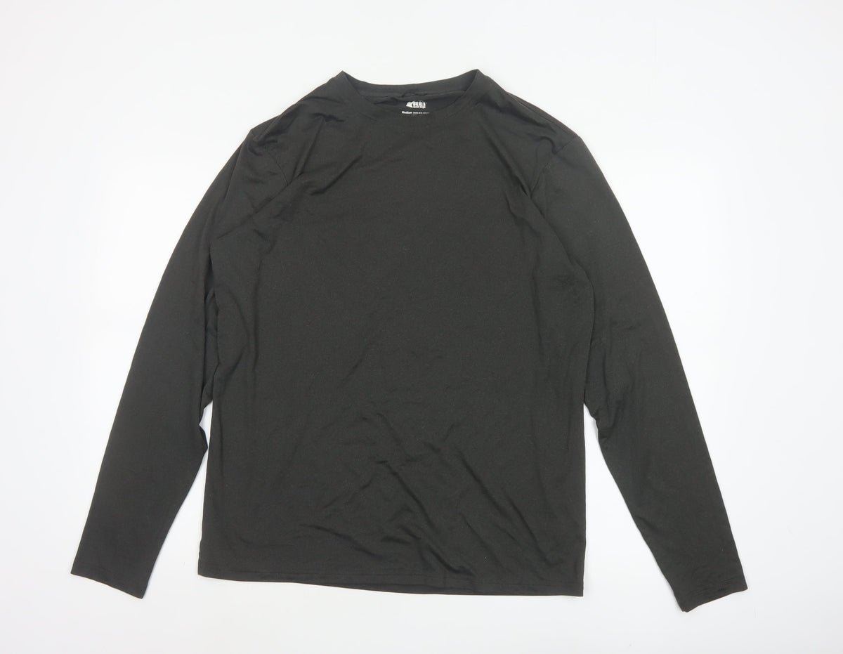 REI Co-op Men’s Black M Long Sleeve Stretch Crew Neck Active T-Shirt