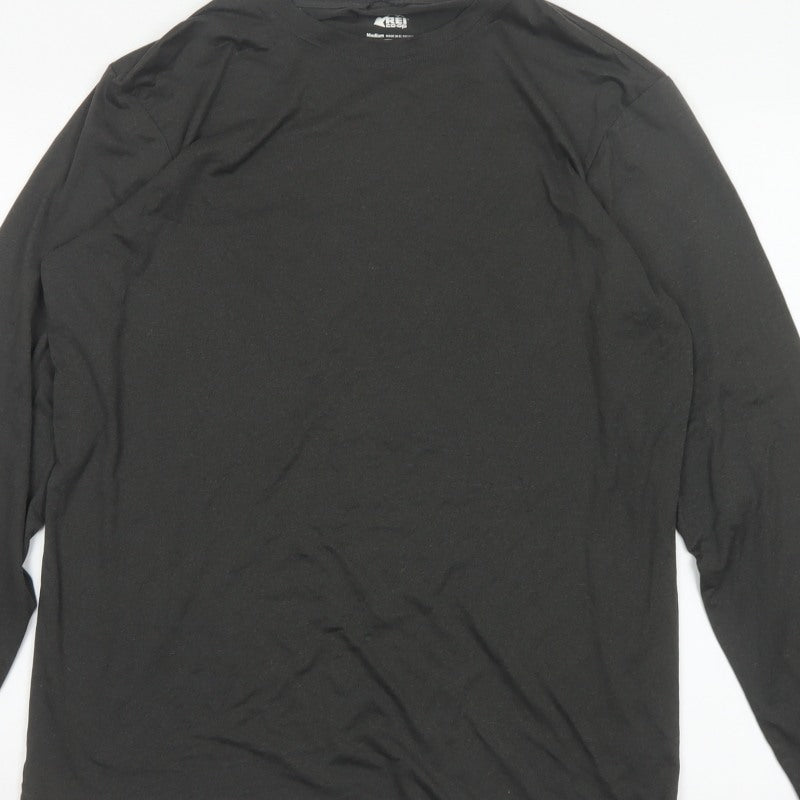 REI Co-op Men’s Black M Long Sleeve Stretch Crew Neck Active T-Shirt