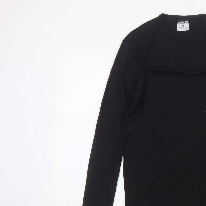 Portwest Men’s Black Small Long Sleeve Basic Workwear T-Shirt