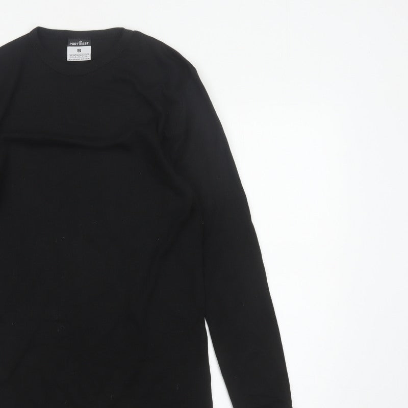 Portwest Men’s Black Small Long Sleeve Basic Workwear T-Shirt