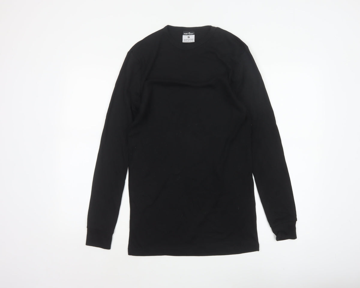 Portwest Men’s Black Small Long Sleeve Basic Workwear T-Shirt
