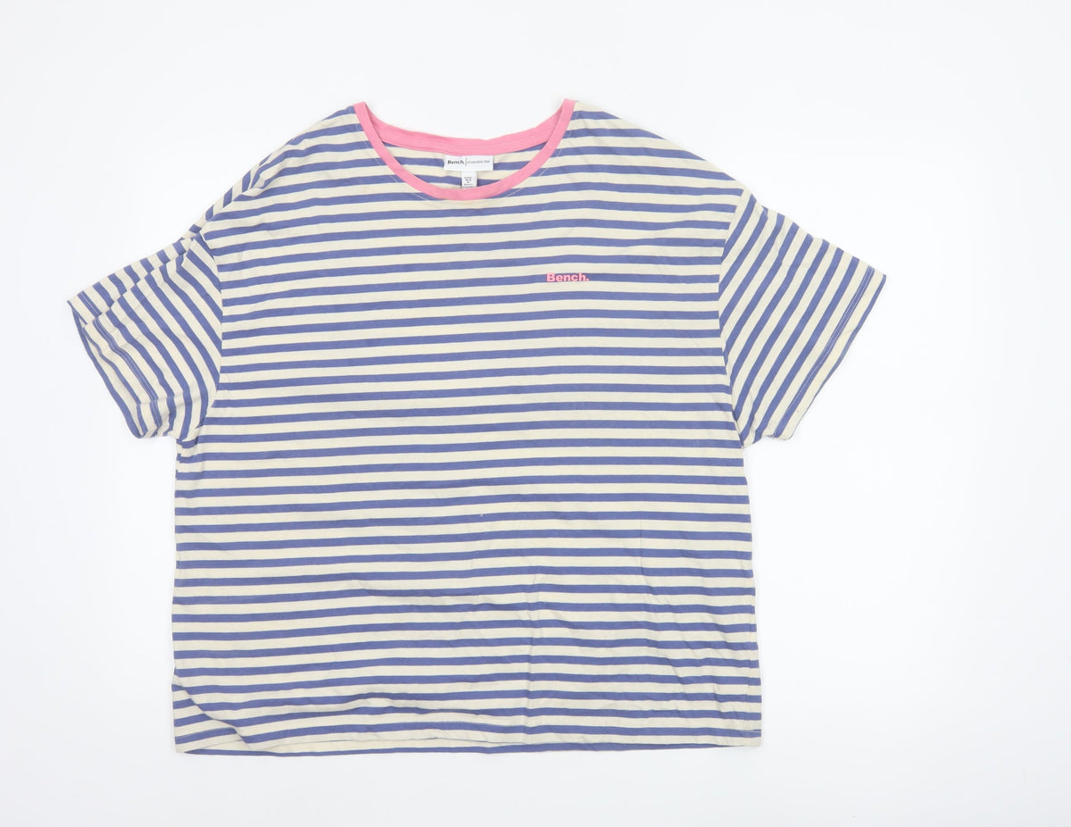Bench Women’s Multicoloured Striped Ringer T-Shirt UK 16 XL