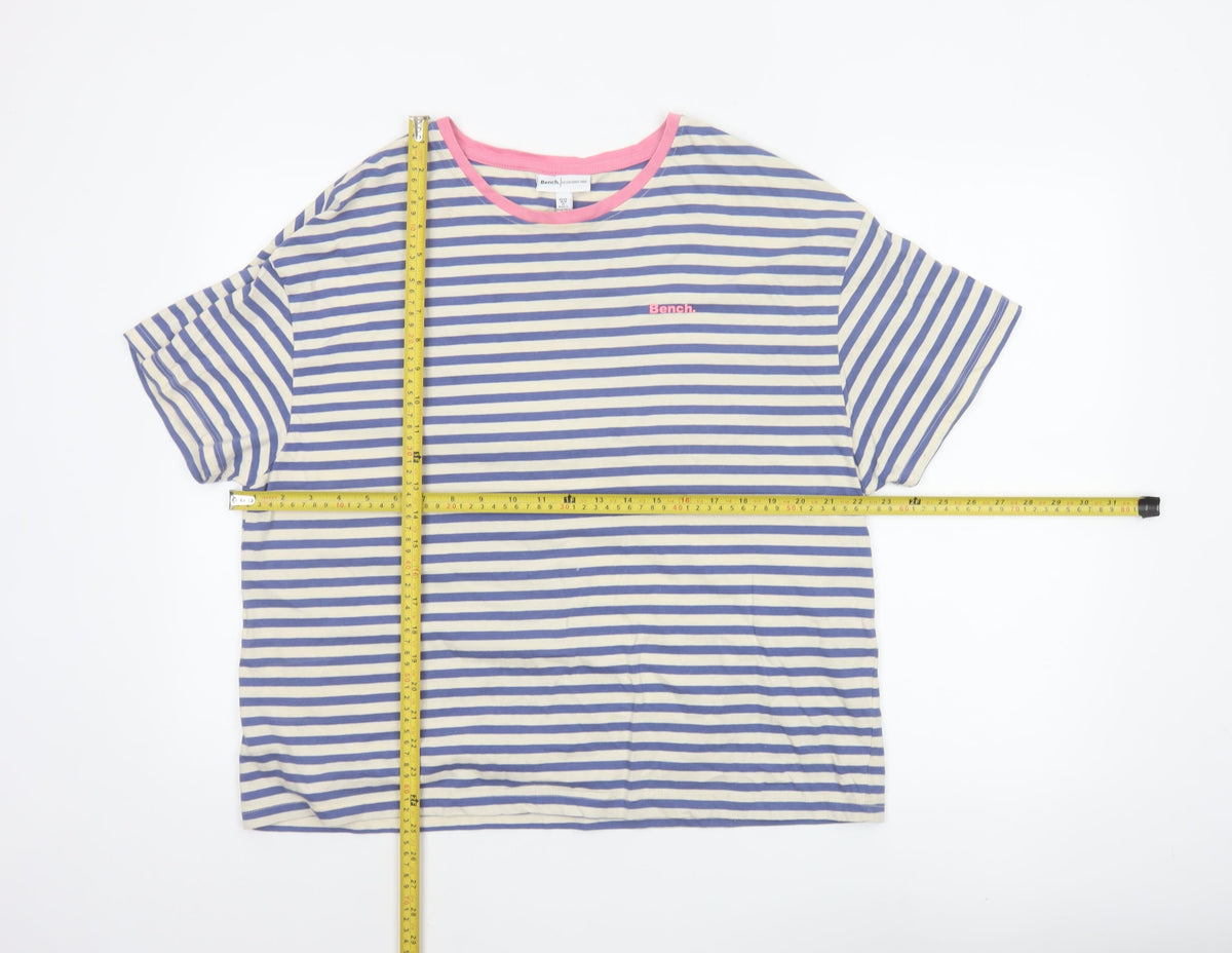 Bench Women’s Multicoloured Striped Ringer T-Shirt UK 16 XL