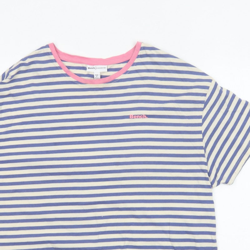 Bench Women’s Multicoloured Striped Ringer T-Shirt UK 16 XL