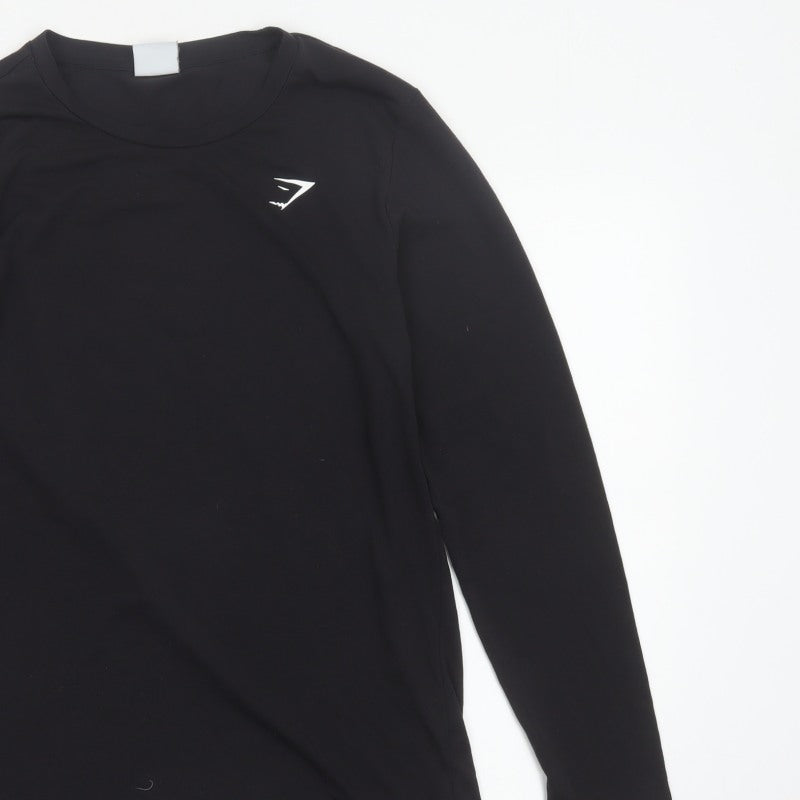 Gymshark Men’s Black L Athletic Long Sleeve Logo T-Shirt