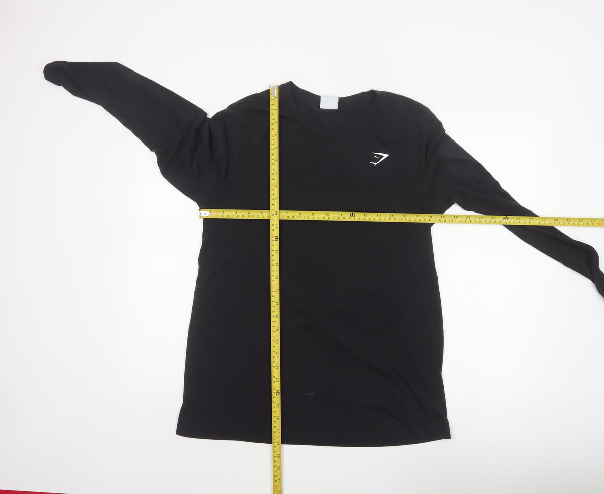 Gymshark Men’s Black L Athletic Long Sleeve Logo T-Shirt