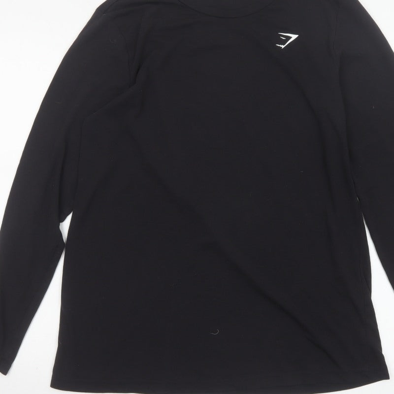 Gymshark Men’s Black L Athletic Long Sleeve Logo T-Shirt