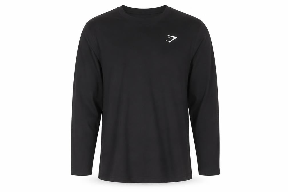 Gymshark Men’s Black L Athletic Long Sleeve Logo T-Shirt