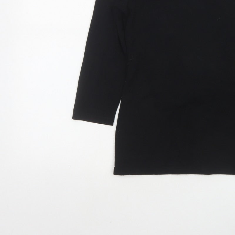 Bailer Women’s Black UK 8 Cotton Stretch Long Sleeve Basic Tunic Blouse
