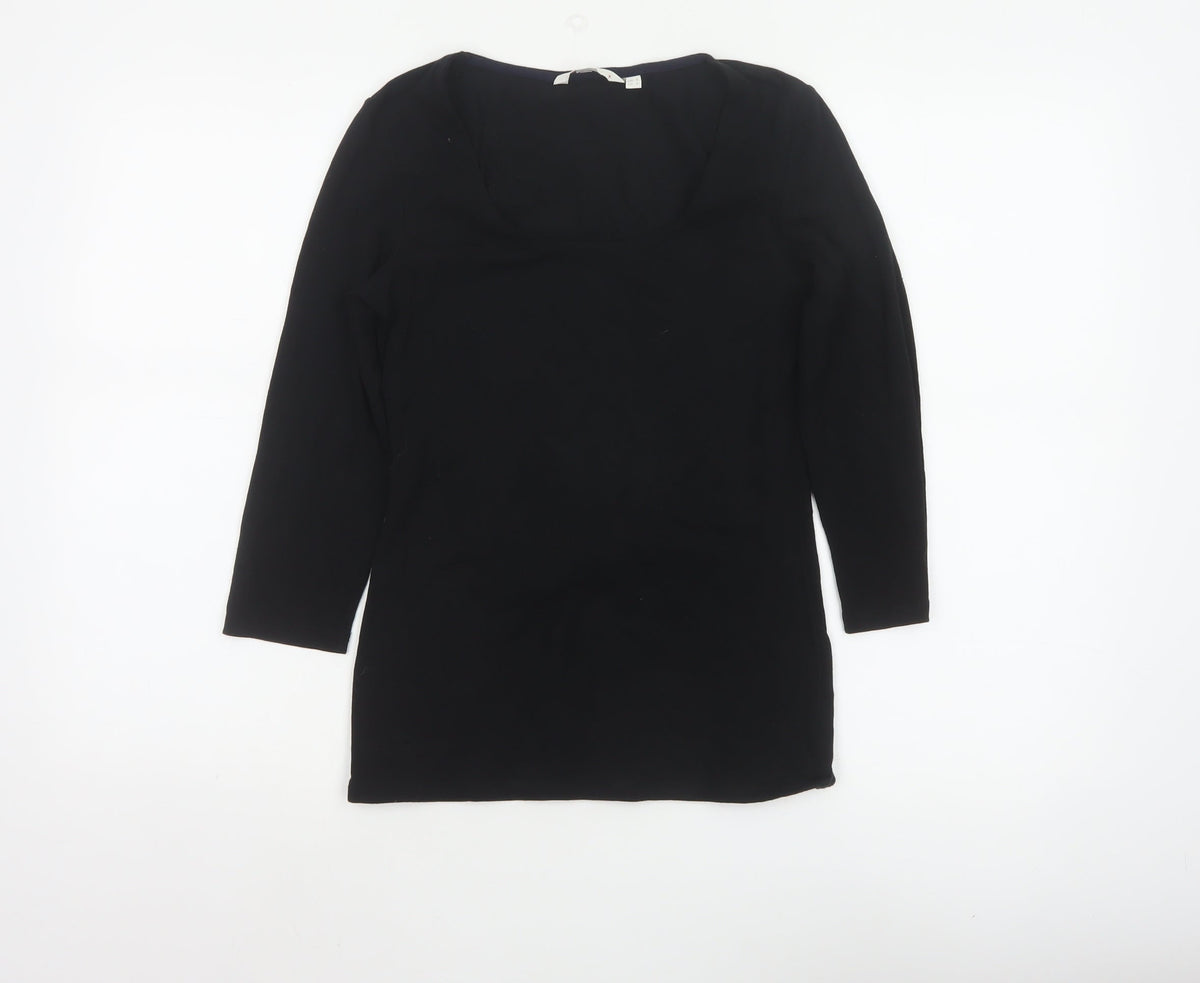 Bailer Women’s Black UK 8 Cotton Stretch Long Sleeve Basic Tunic Blouse