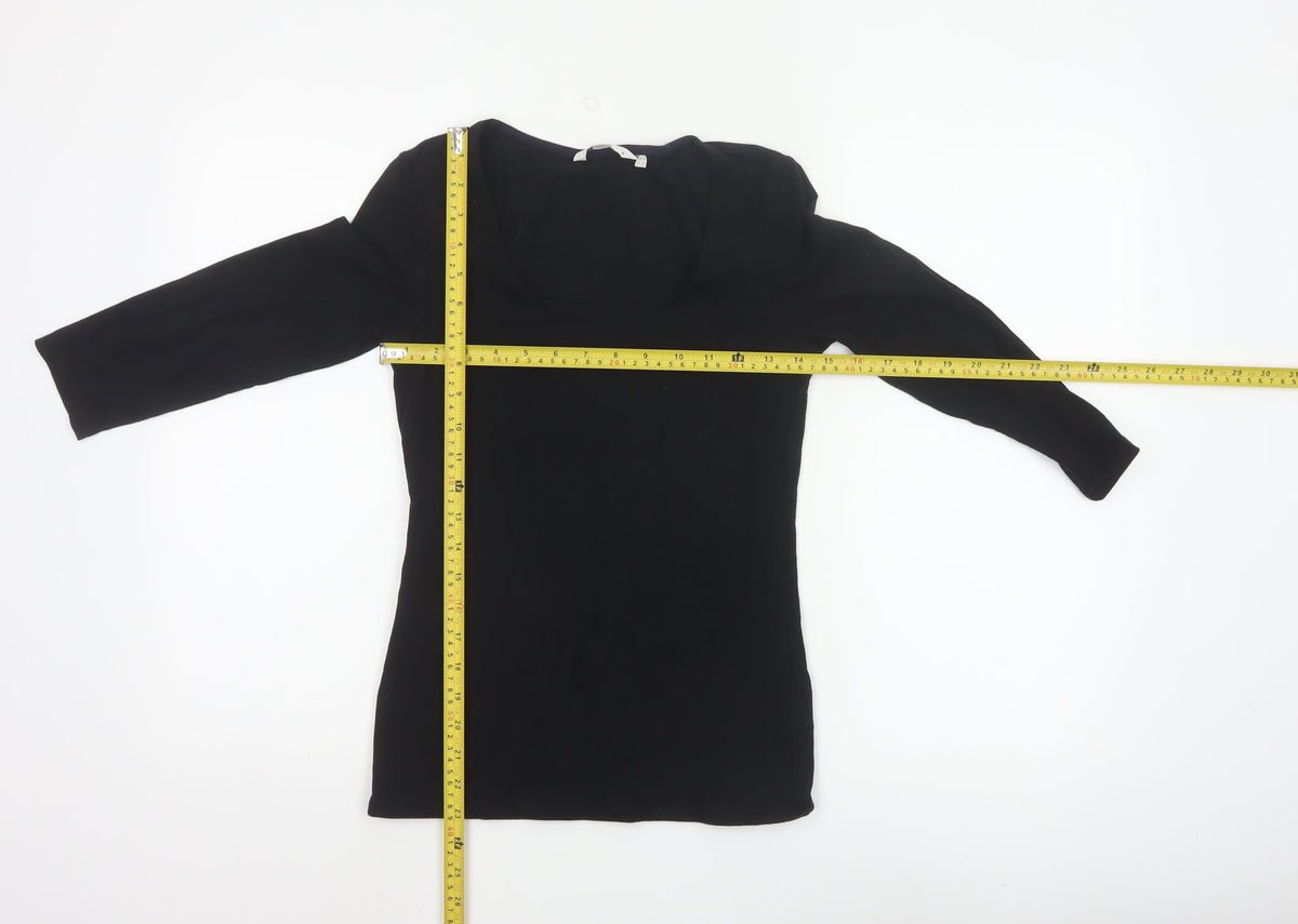 Bailer Women’s Black UK 8 Cotton Stretch Long Sleeve Basic Tunic Blouse