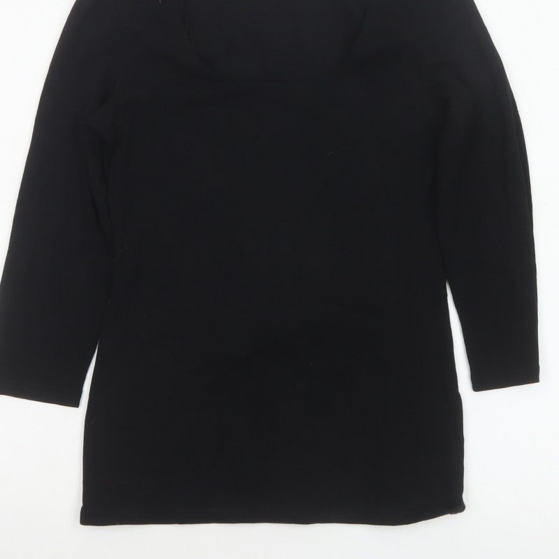 Bailer Women’s Black UK 8 Cotton Stretch Long Sleeve Basic Tunic Blouse