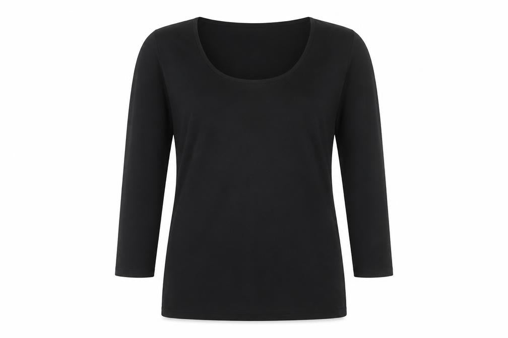 Bailer Women’s Black UK 8 Cotton Stretch Long Sleeve Basic Tunic Blouse