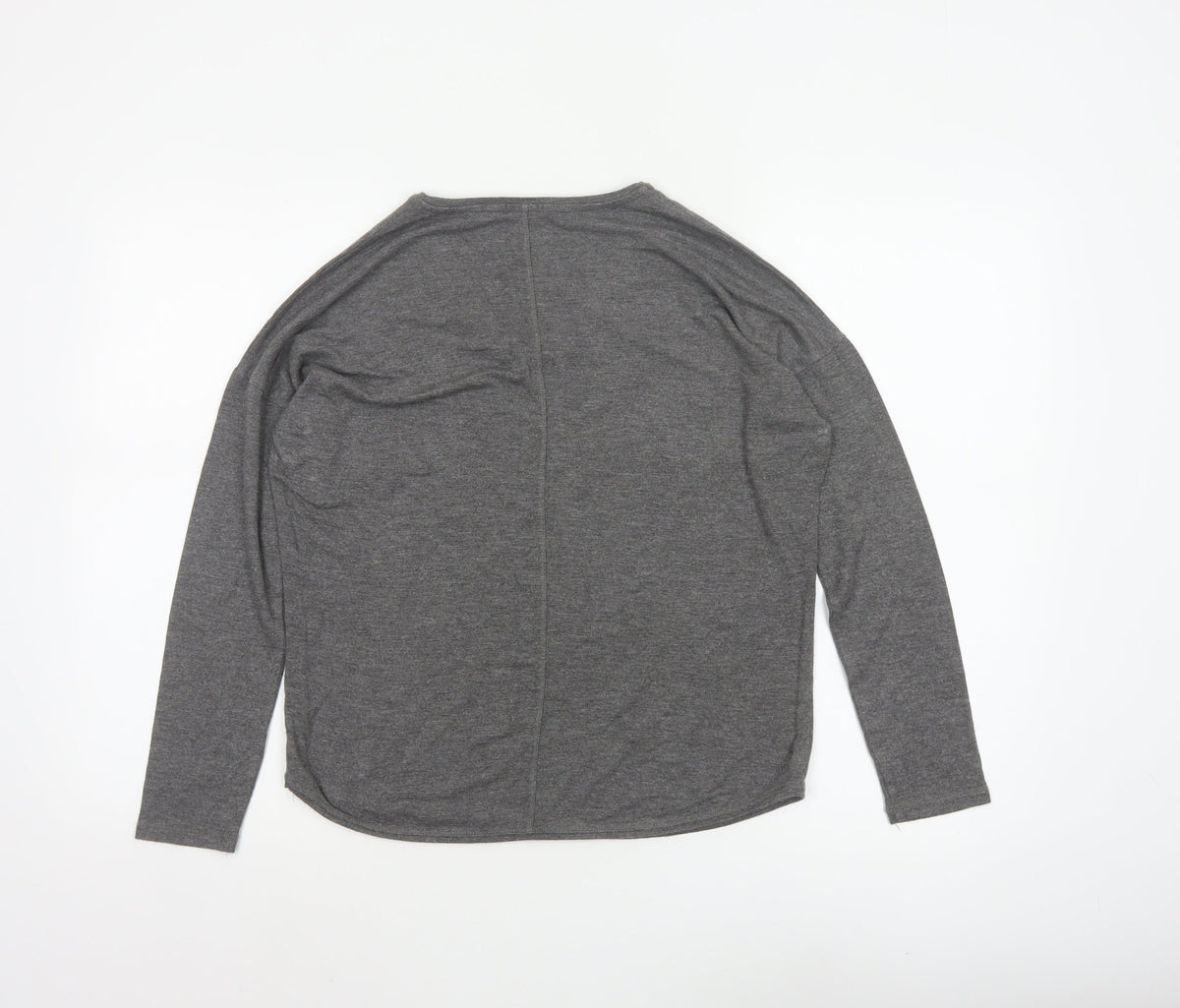 Jigsaw Women Grey Size S V-Neck Long Sleeve Basic Jersey Top