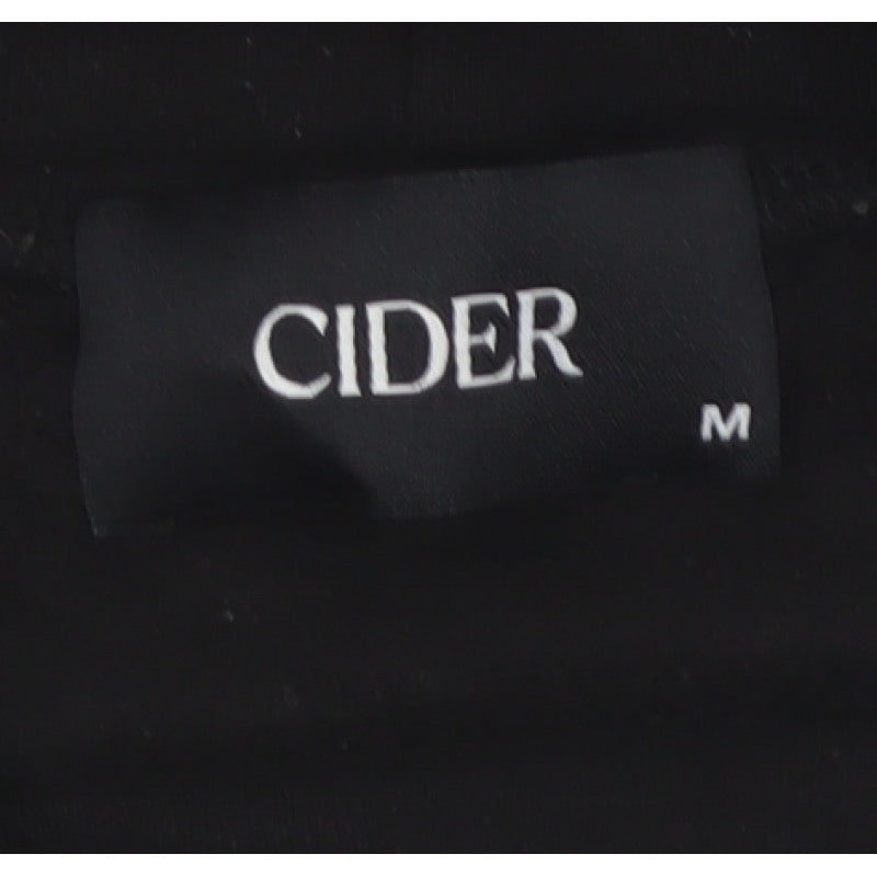 Cider Women Black M Cropped High Neck 1/2 Zip Long Sleeve Top