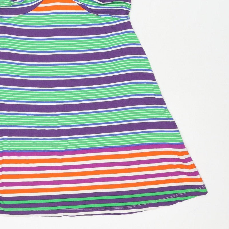 Next Women’s Multicoloured Stripe Halter Fit & Flare Dress UK 8
