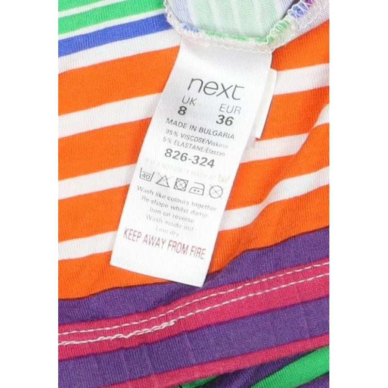 Next Women’s Multicoloured Stripe Halter Fit & Flare Dress UK 8