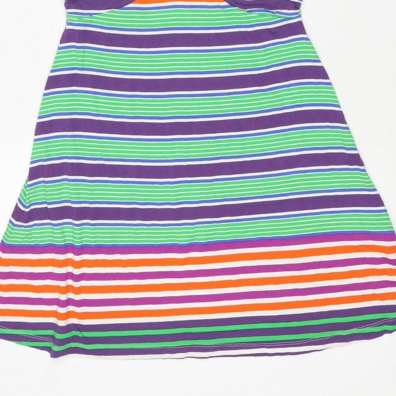 Next Women’s Multicoloured Stripe Halter Fit & Flare Dress UK 8