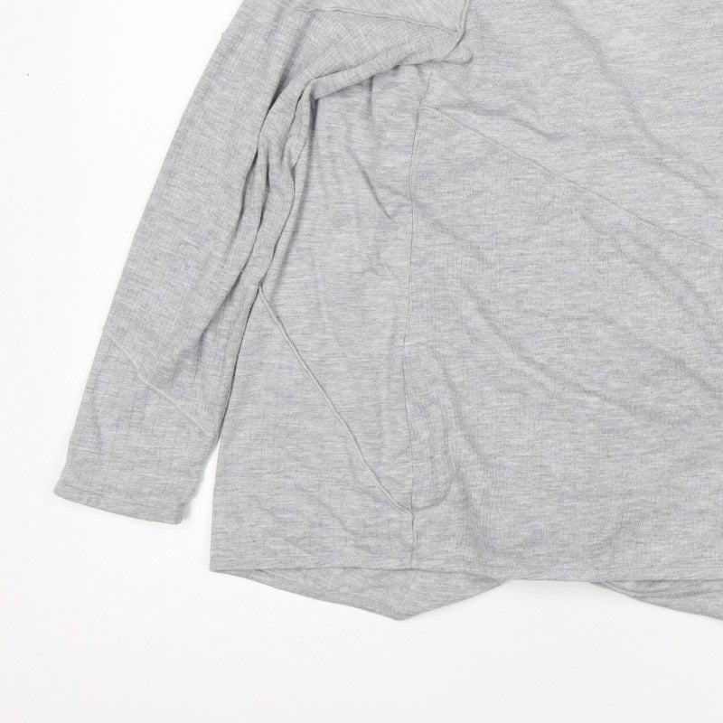 Per Una Women’s Grey Open Front Waterfall Cardigan Size 16