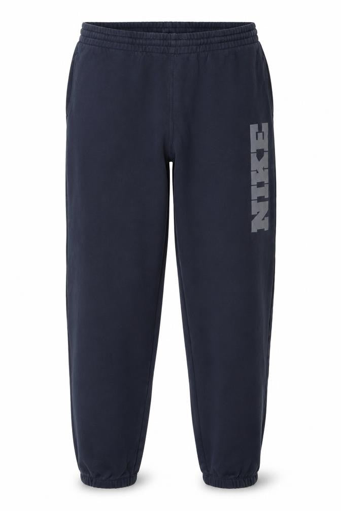 Nike Men’s Blue L Fleece Sweatpants Joggers Logo Zip Pocket