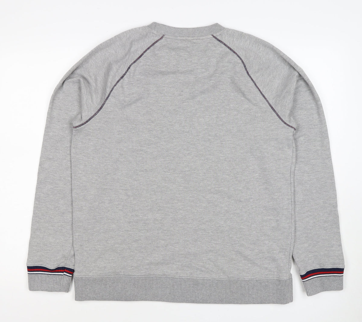 FILA Men’s Grey M Logo Embroidered Crew Neck Pullover Sweatshirt
