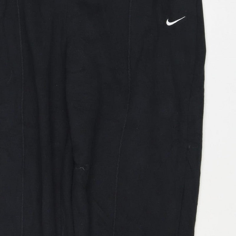 Nike Men’s Black L Fleece Jogger Sweatpants Logo Elastic Waist