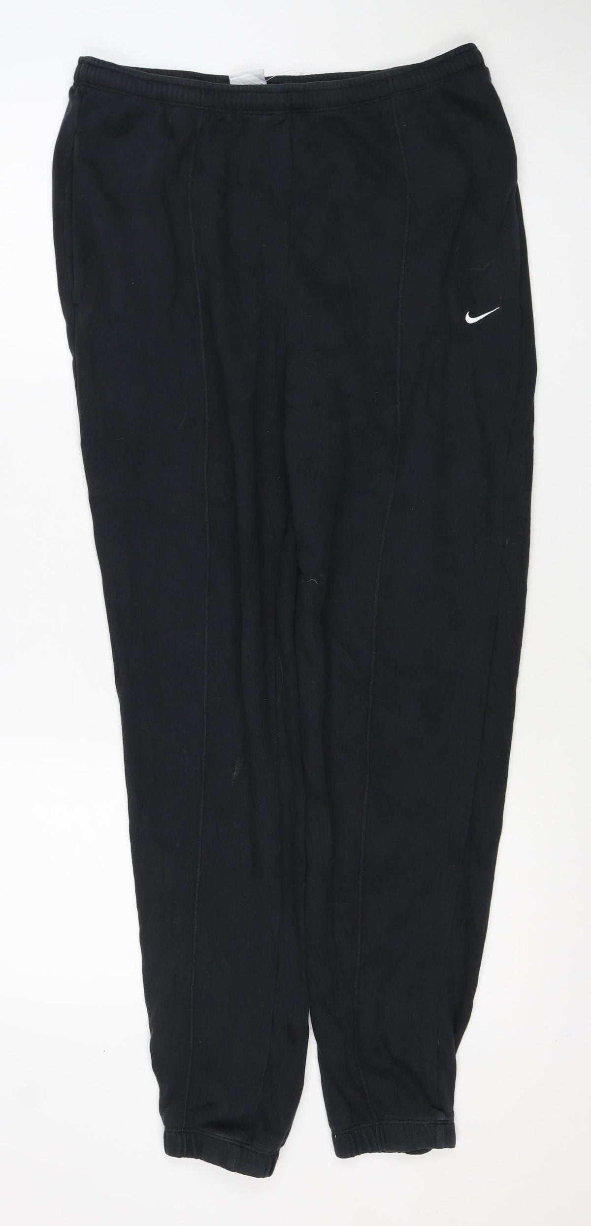 Nike Men’s Black L Fleece Jogger Sweatpants Logo Elastic Waist