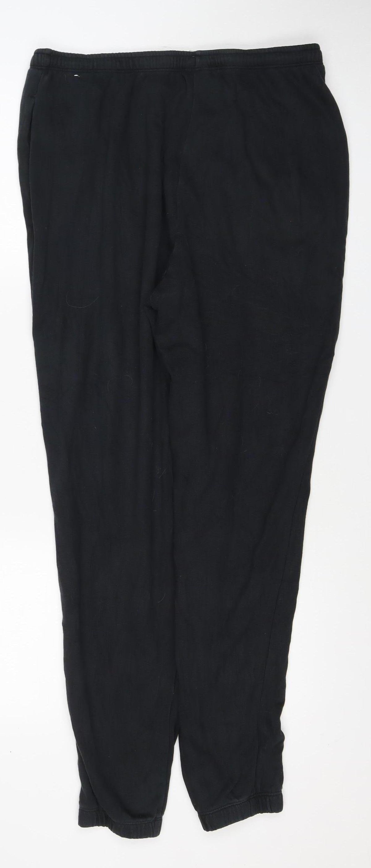 Nike Men’s Black L Fleece Jogger Sweatpants Logo Elastic Waist
