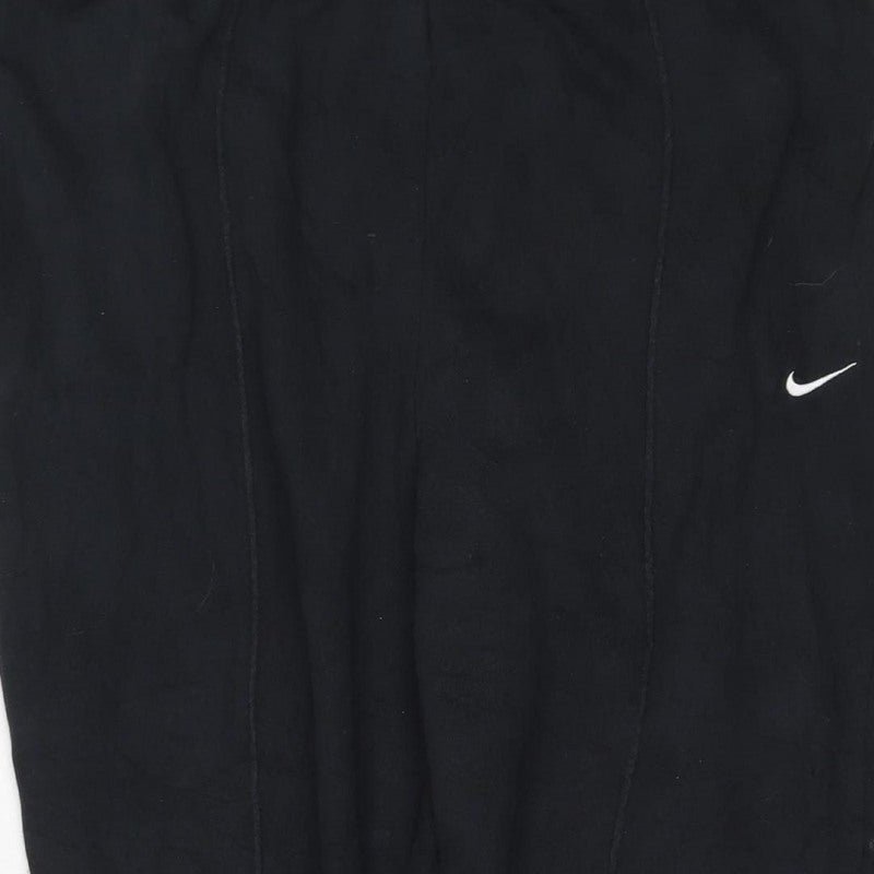 Nike Men’s Black L Fleece Jogger Sweatpants Logo Elastic Waist