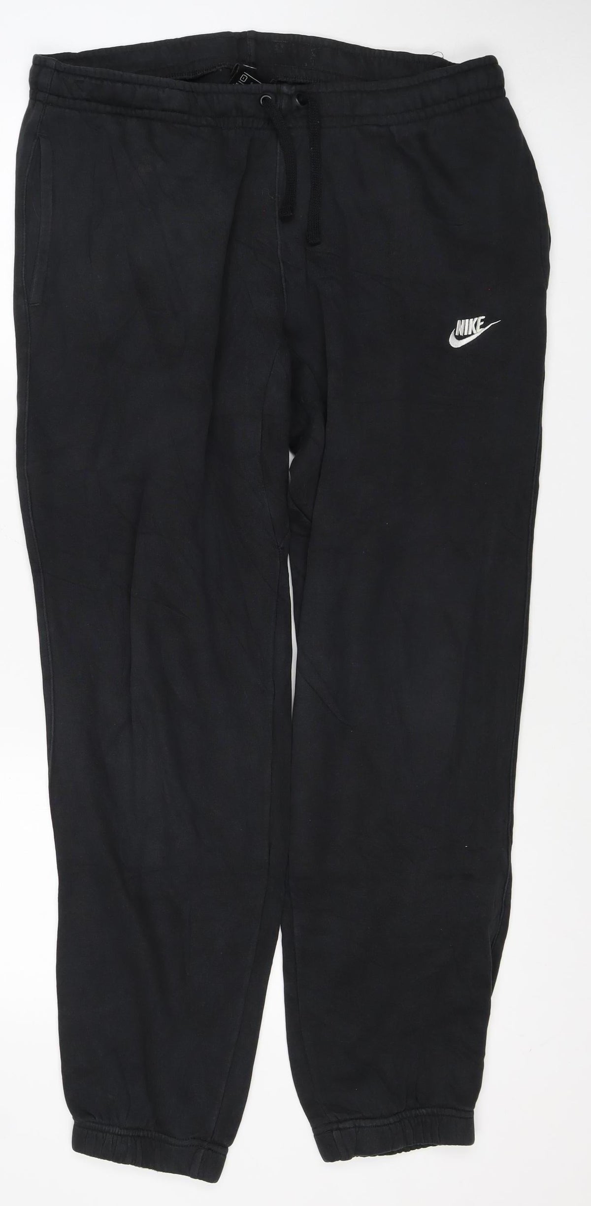 Nike Men’s Black L Fleece Jogger Sweatpants Drawstring Logo