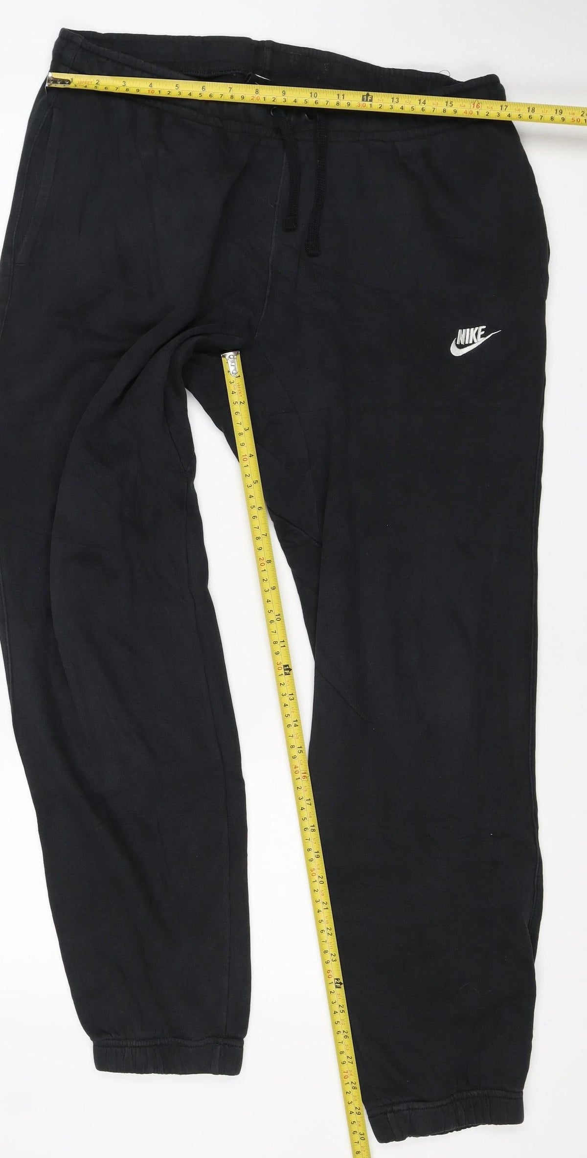 Nike Men’s Black L Fleece Jogger Sweatpants Drawstring Logo