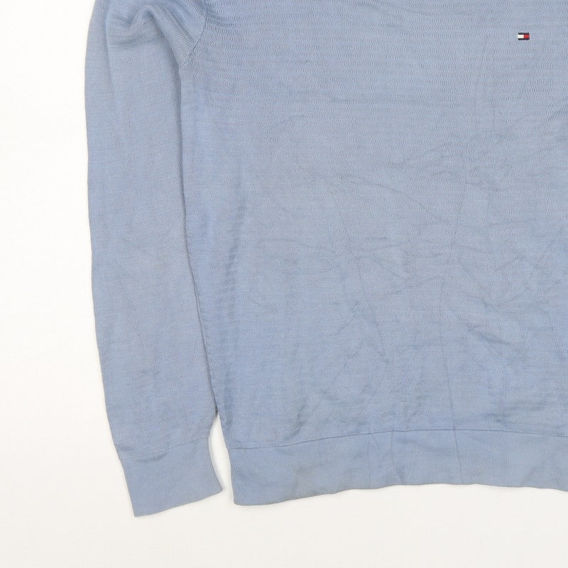 Tommy Hilfiger Men’s Blue M Crew Neck Logo Cotton Sweatshirt