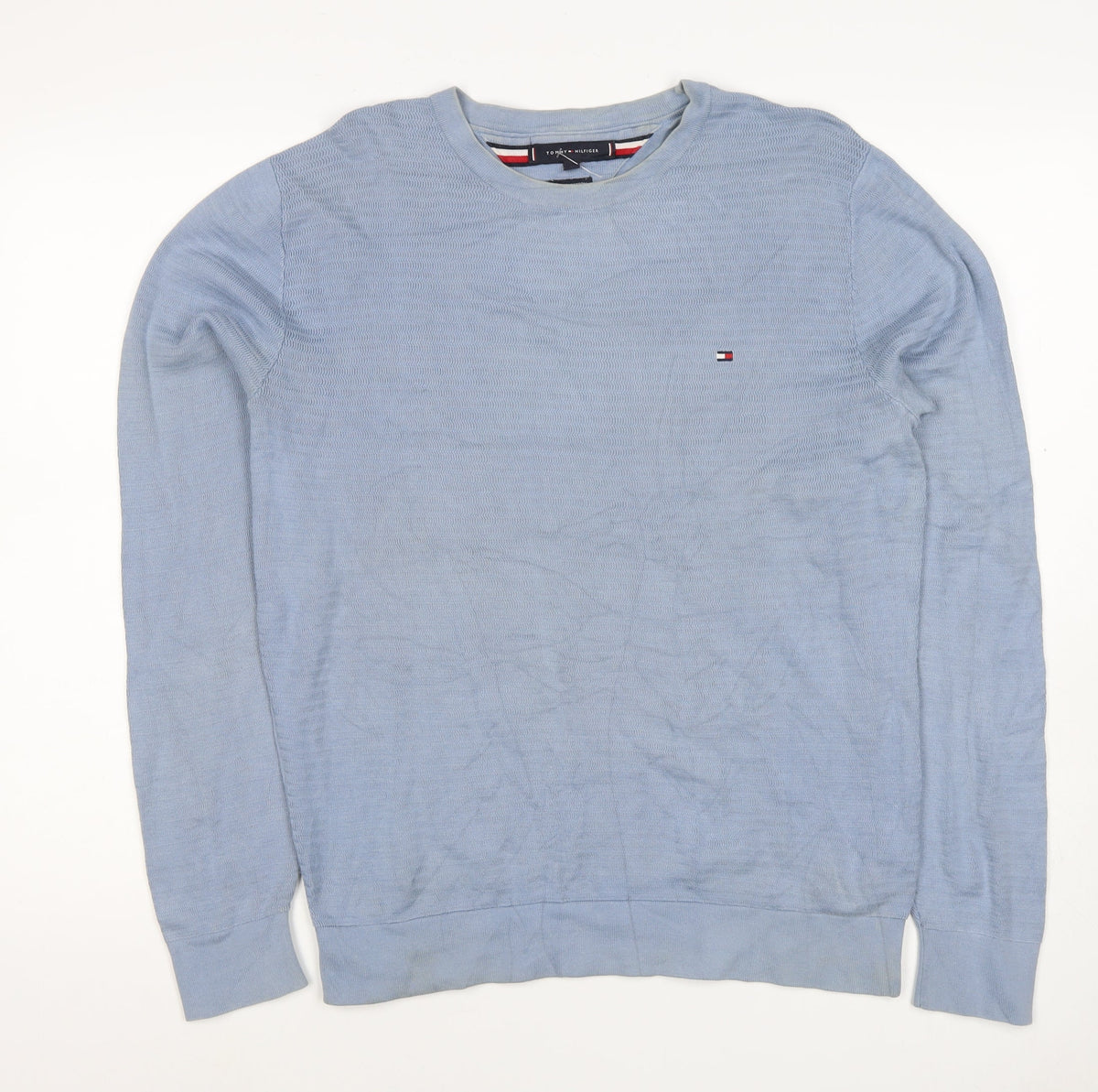 Tommy Hilfiger Men’s Blue M Crew Neck Logo Cotton Sweatshirt